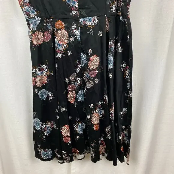 Torrid Black Floral Sleeveless Fit&Flare Party Dress Sz.18W NWT - Picture 11 of 14